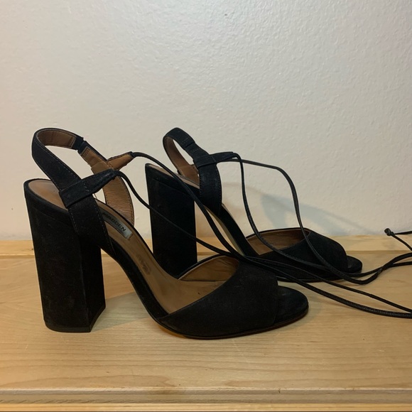 Steve Madden Serrina 4in Block lace up heels size 8 - Picture 2 of 8